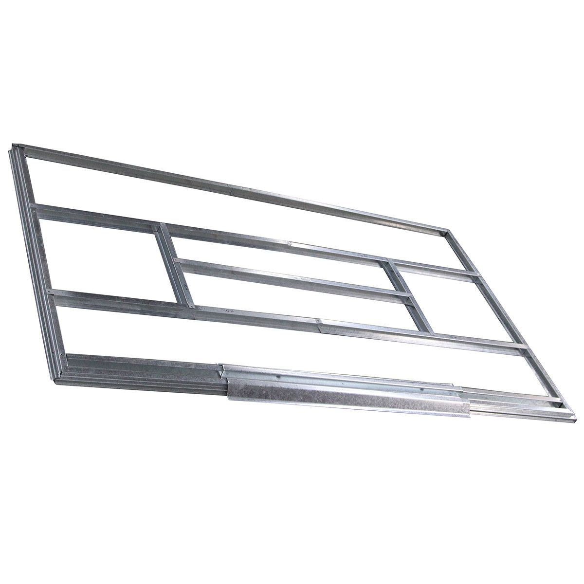 Abri De Jardin En Tôle Galvanisée Cabane De Rangement À Outils Porte Double 2 Aérations, 213X130X173Cm, Gris Et Blanc