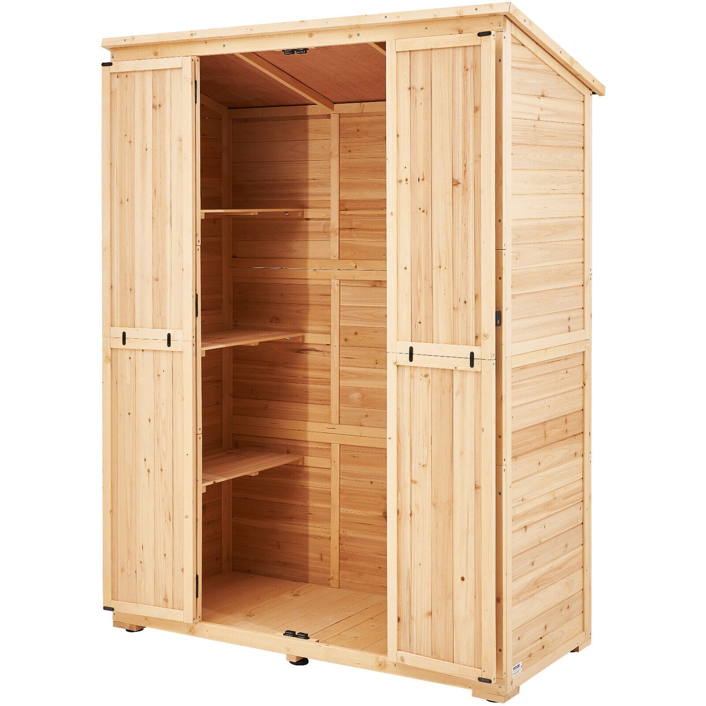VEVOR Abri De Jardin Rangement Outils En Bois Étanche Verrouillable 1473X1980 Mm