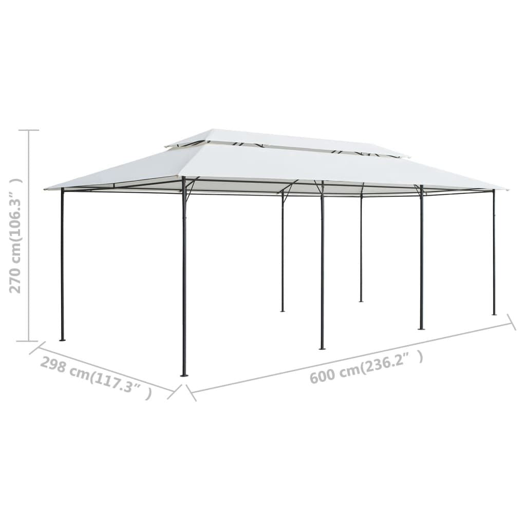 Gazebo 236.2"X117.3"X106.3" White 0.6 Oz/Ft²