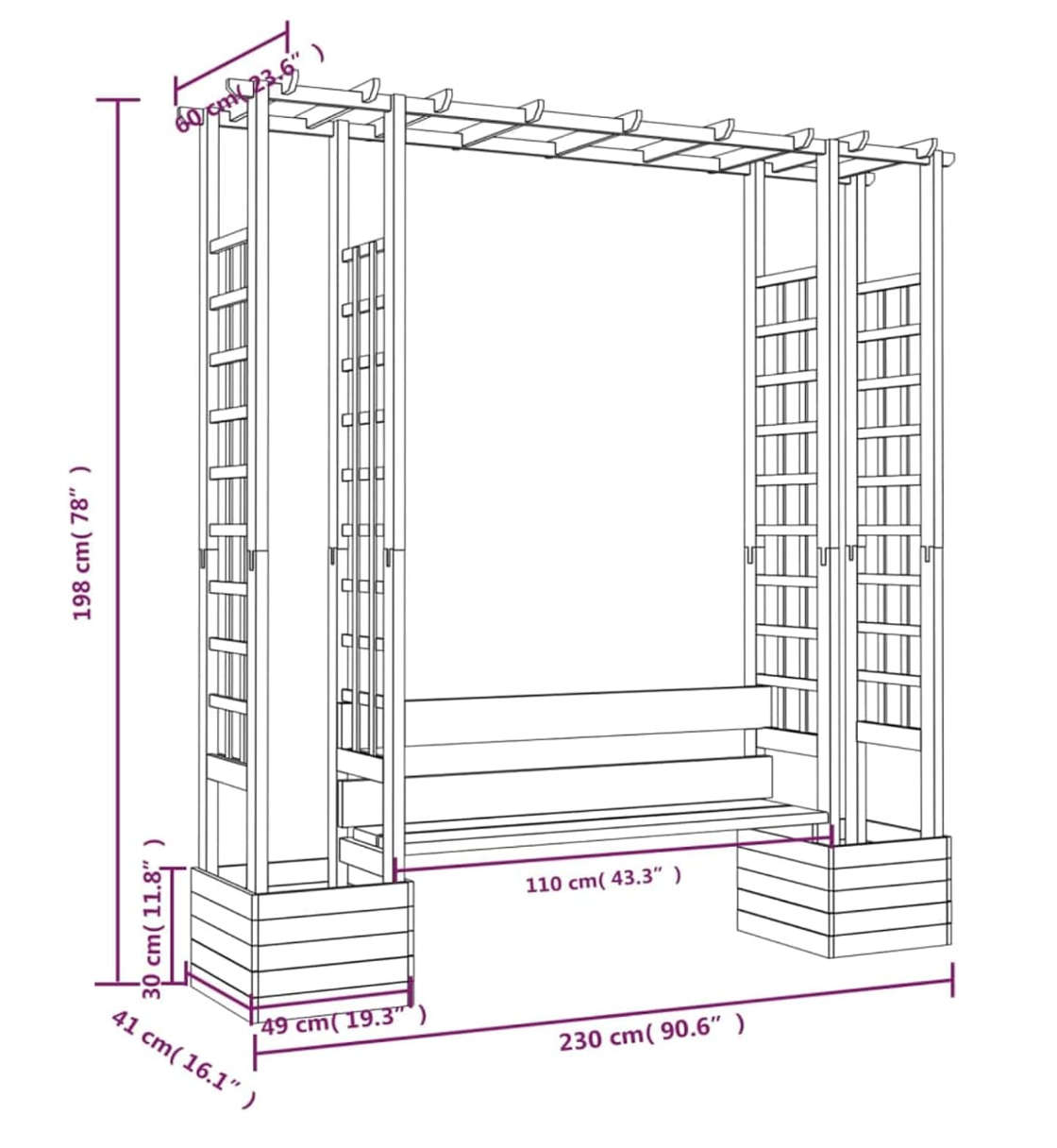 Pergola avec banc intégré – L’élégance naturelle