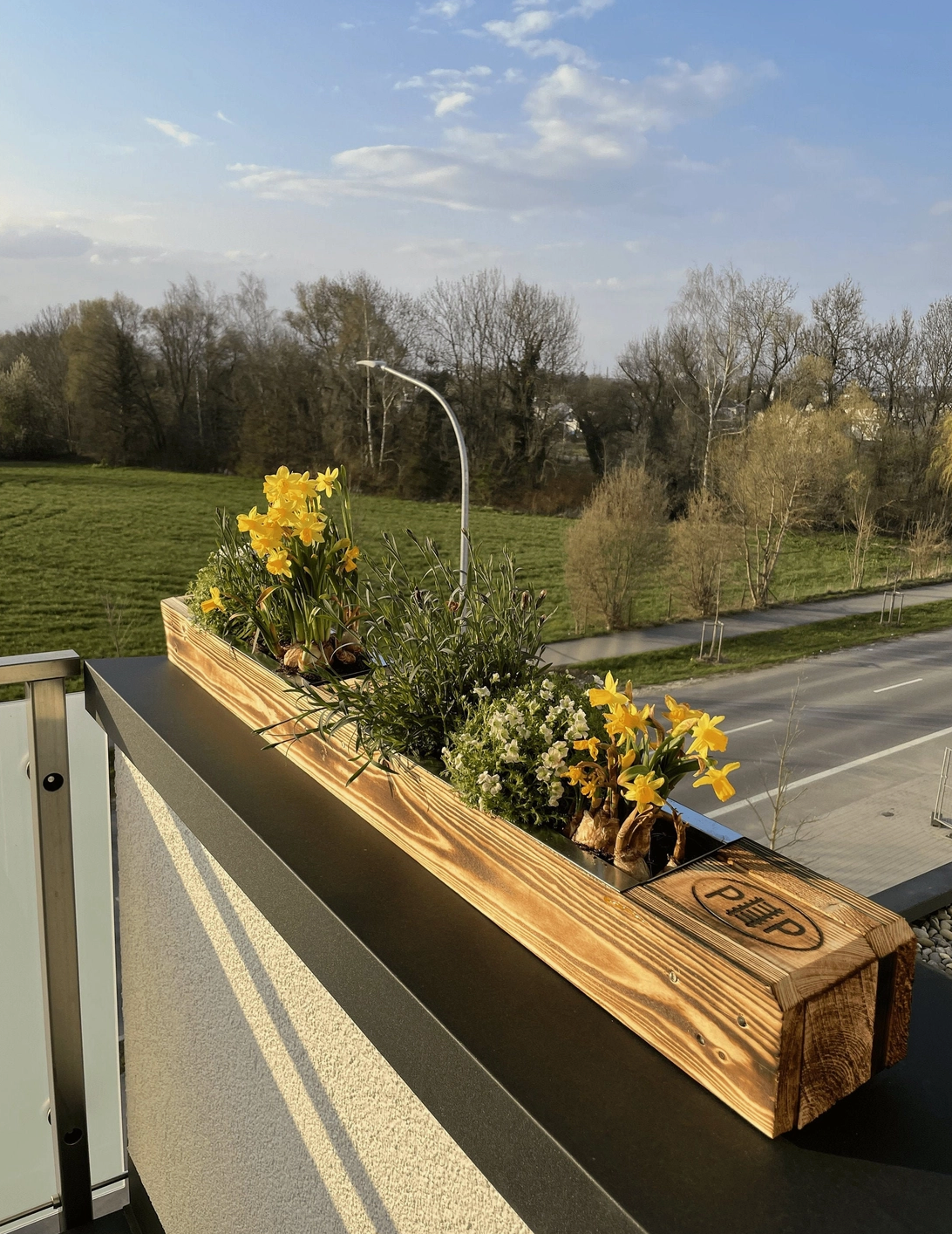 Bac à fleurs en bois pour 6 plantes