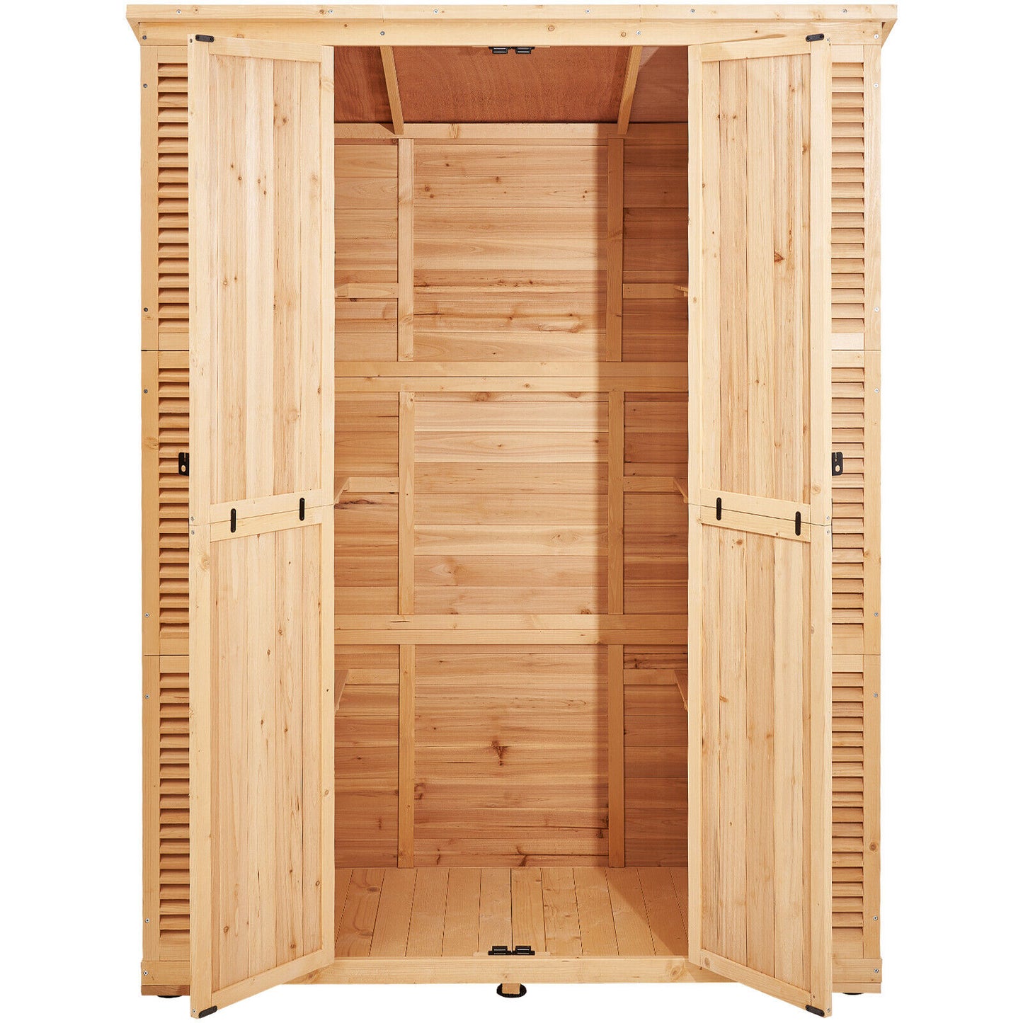 VEVOR Abri De Jardin Rangement Outils En Bois Étanche Verrouillable 1473X1980 Mm