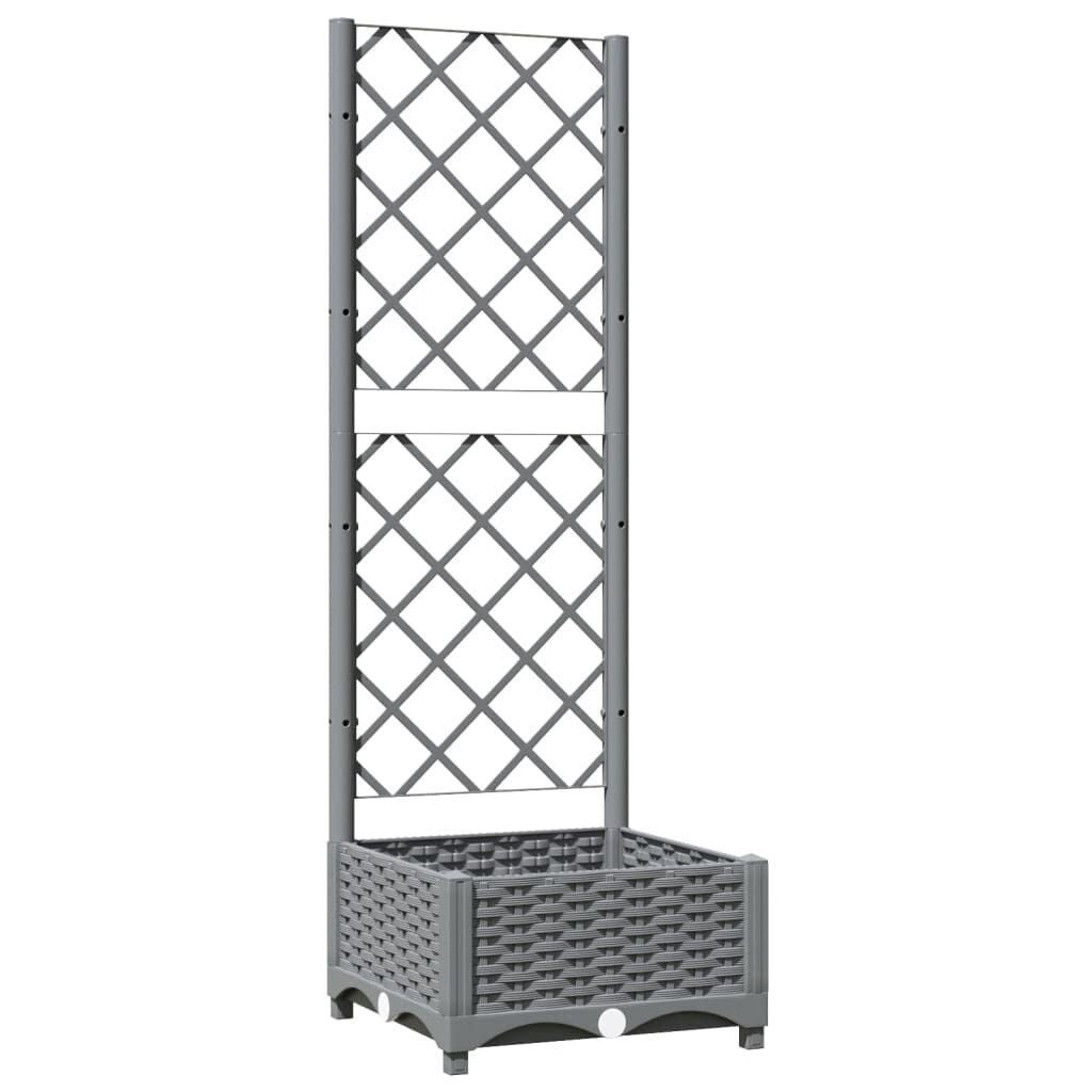 Pflanzkübel Mit Rankgitter Braun 40X40X121,5 Cm PP