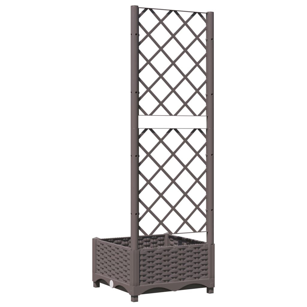 Pflanzkübel Mit Rankgitter Braun 40X40X121,5 Cm PP