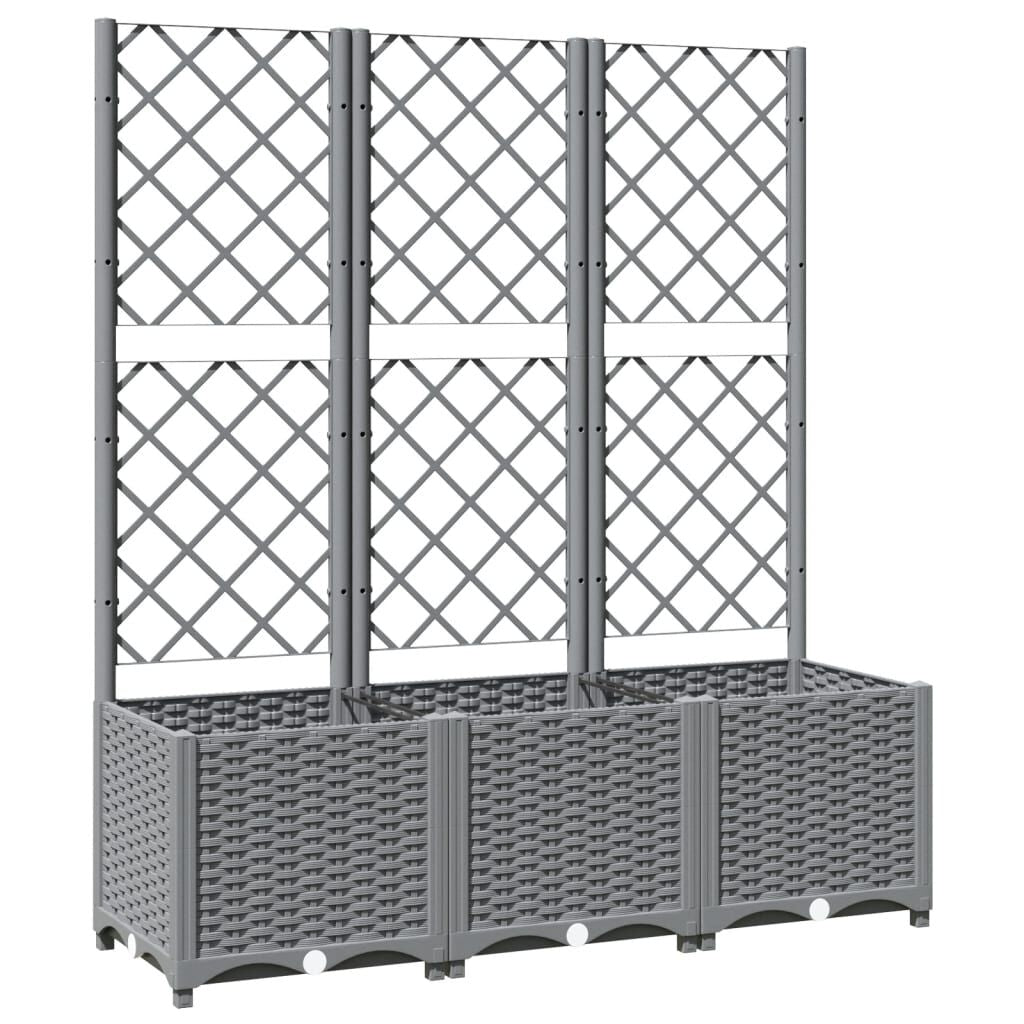 Pflanzkübel Mit Rankgitter Braun 40X40X121,5 Cm PP