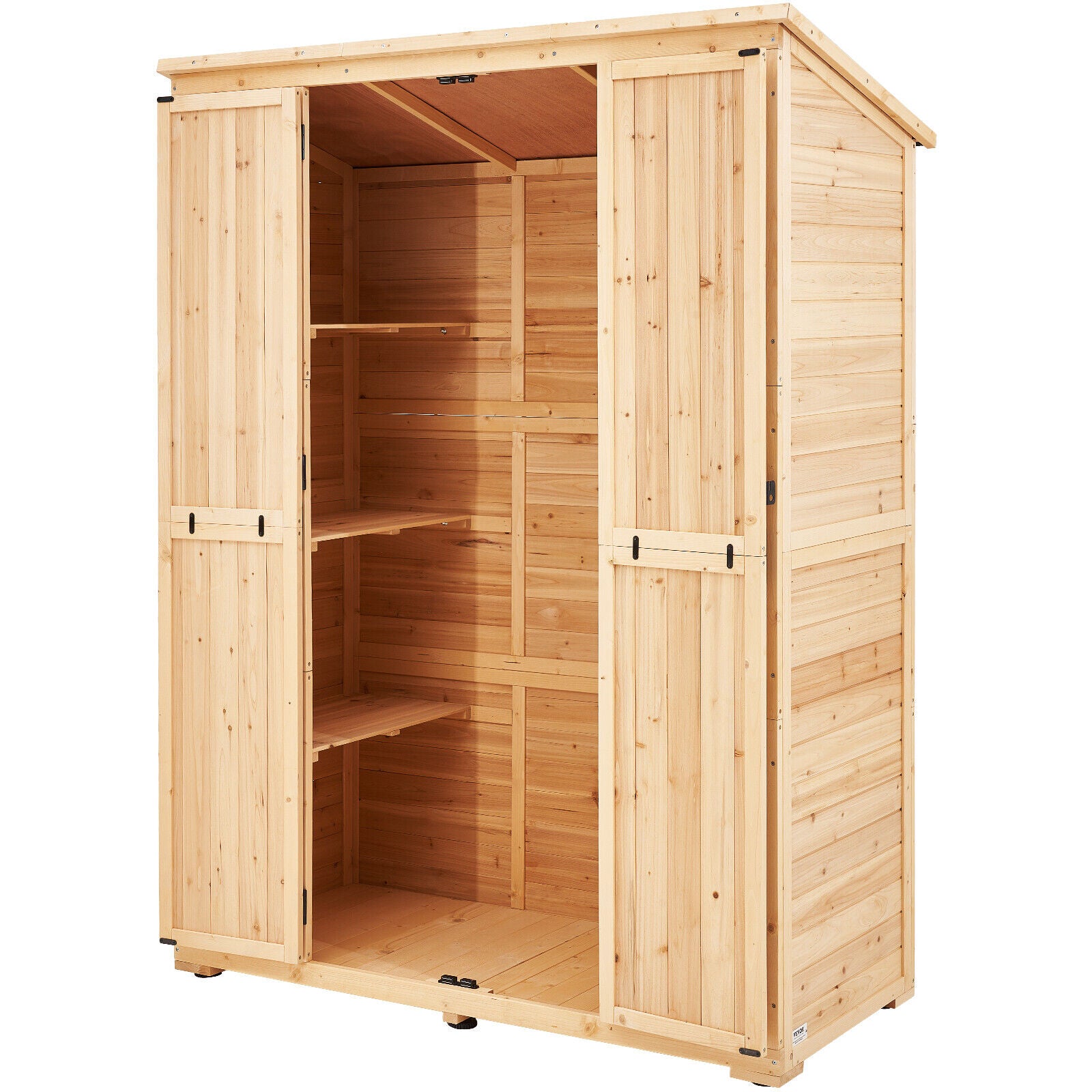 VEVOR Abri De Jardin Rangement Outils En Bois Étanche Verrouillable 1473X1980 Mm