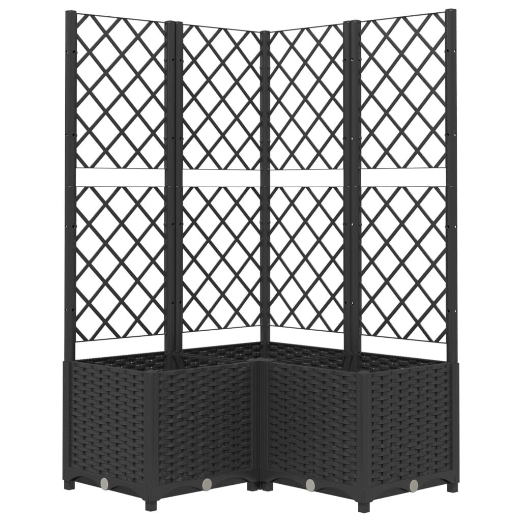 Pflanzkübel Mit Rankgitter Braun 40X40X121,5 Cm PP
