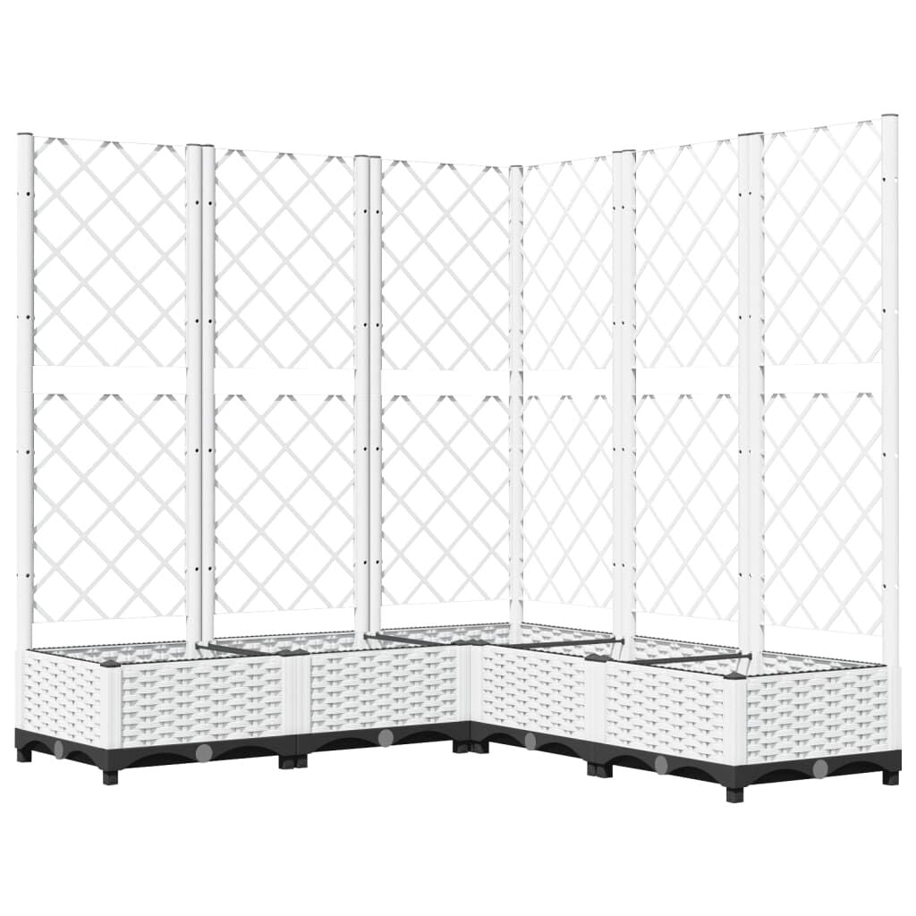 Pflanzkübel Mit Rankgitter Braun 40X40X121,5 Cm PP