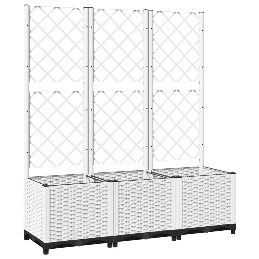 Pflanzkübel Mit Rankgitter Braun 40X40X121,5 Cm PP