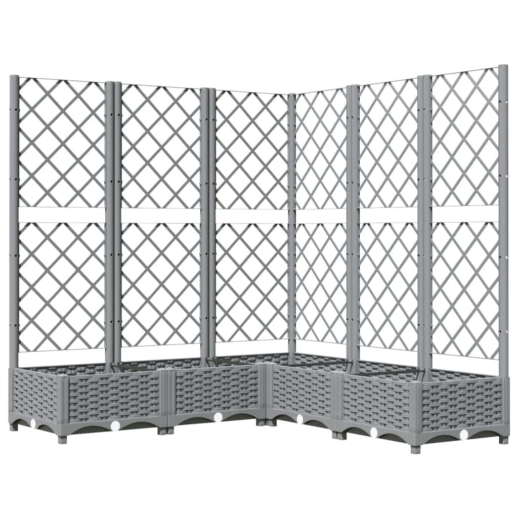 Pflanzkübel Mit Rankgitter Braun 40X40X121,5 Cm PP