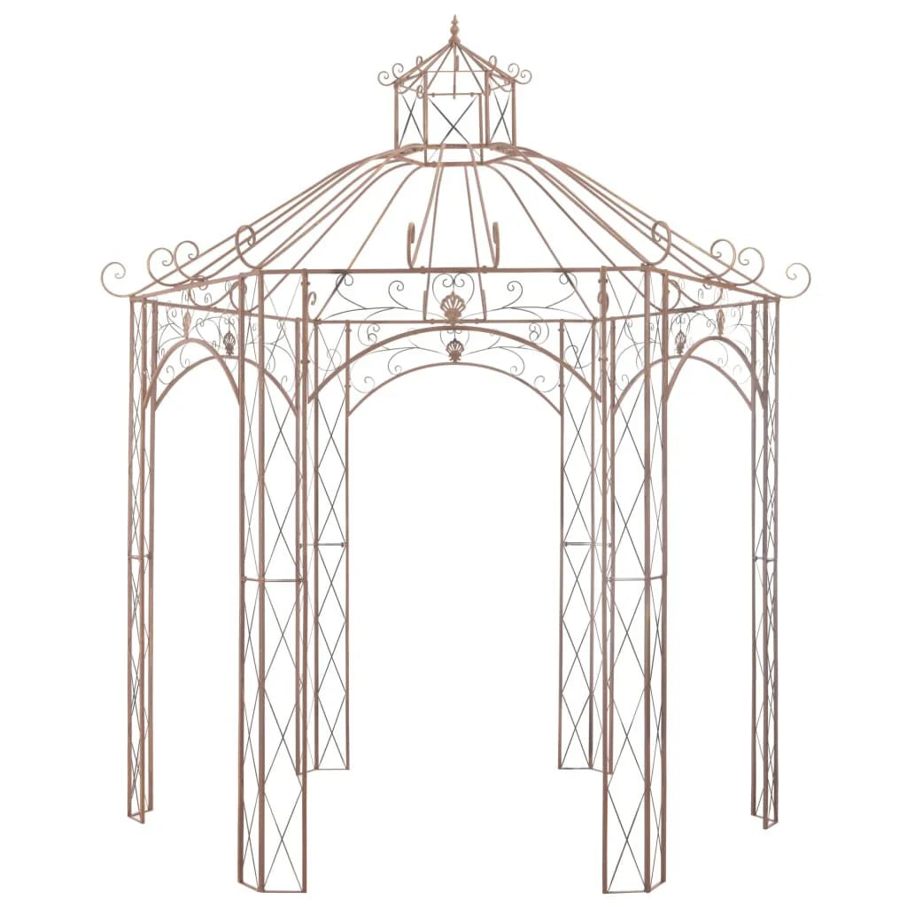 Garden Pavilion Antique Brown 9.8' Iron