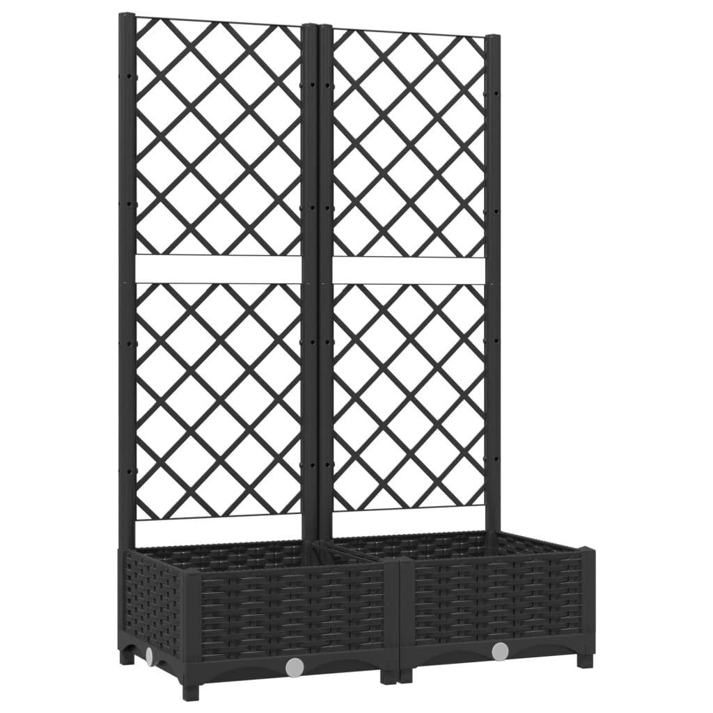 Pflanzkübel Mit Rankgitter Braun 40X40X121,5 Cm PP