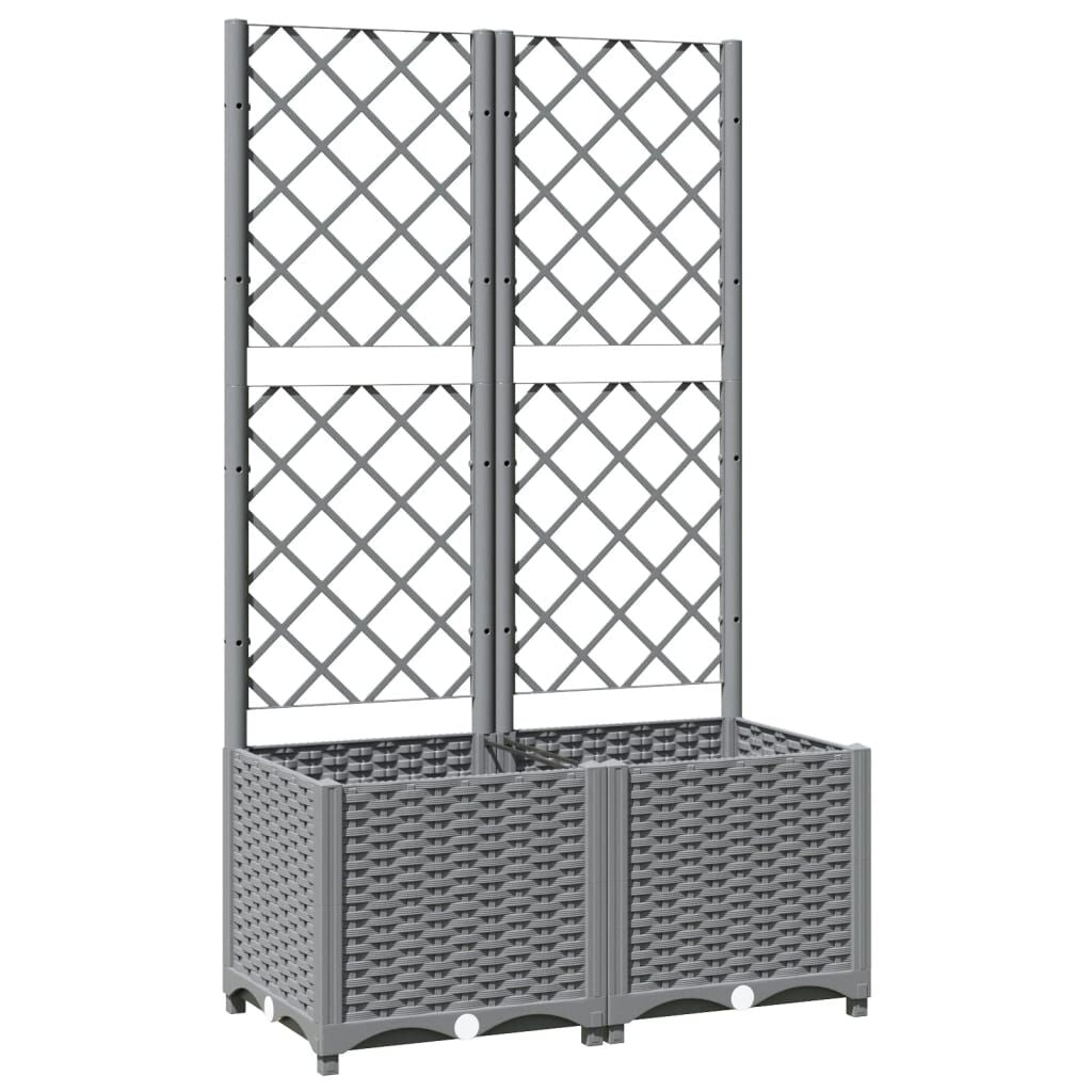 Pflanzkübel Mit Rankgitter Braun 40X40X121,5 Cm PP