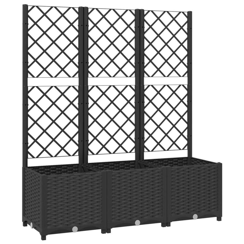 Pflanzkübel Mit Rankgitter Braun 40X40X121,5 Cm PP