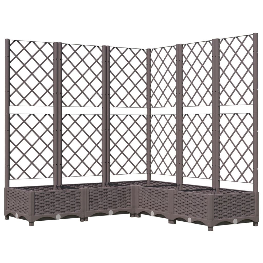 Pflanzkübel Mit Rankgitter Braun 40X40X121,5 Cm PP