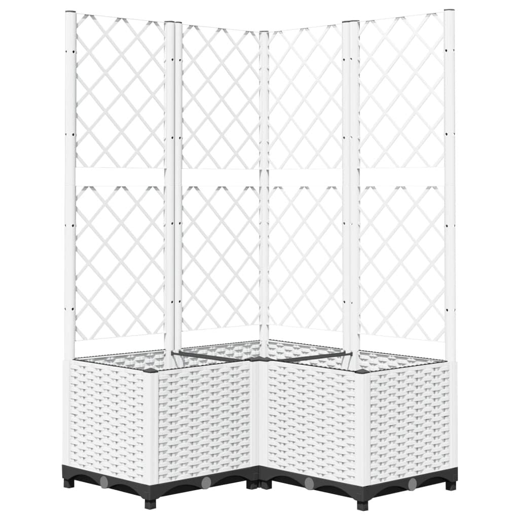 Pflanzkübel Mit Rankgitter Braun 40X40X121,5 Cm PP