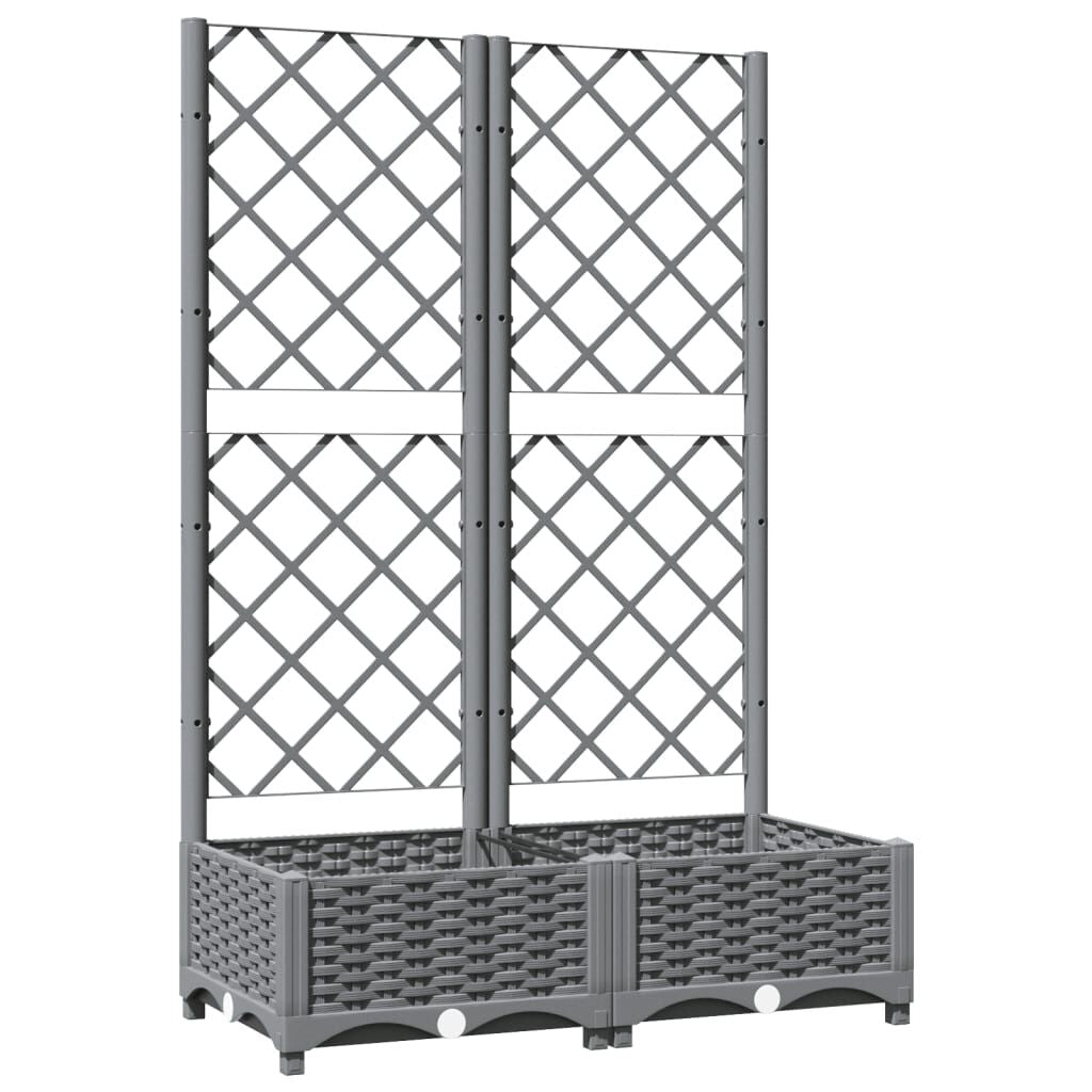 Pflanzkübel Mit Rankgitter Braun 40X40X121,5 Cm PP