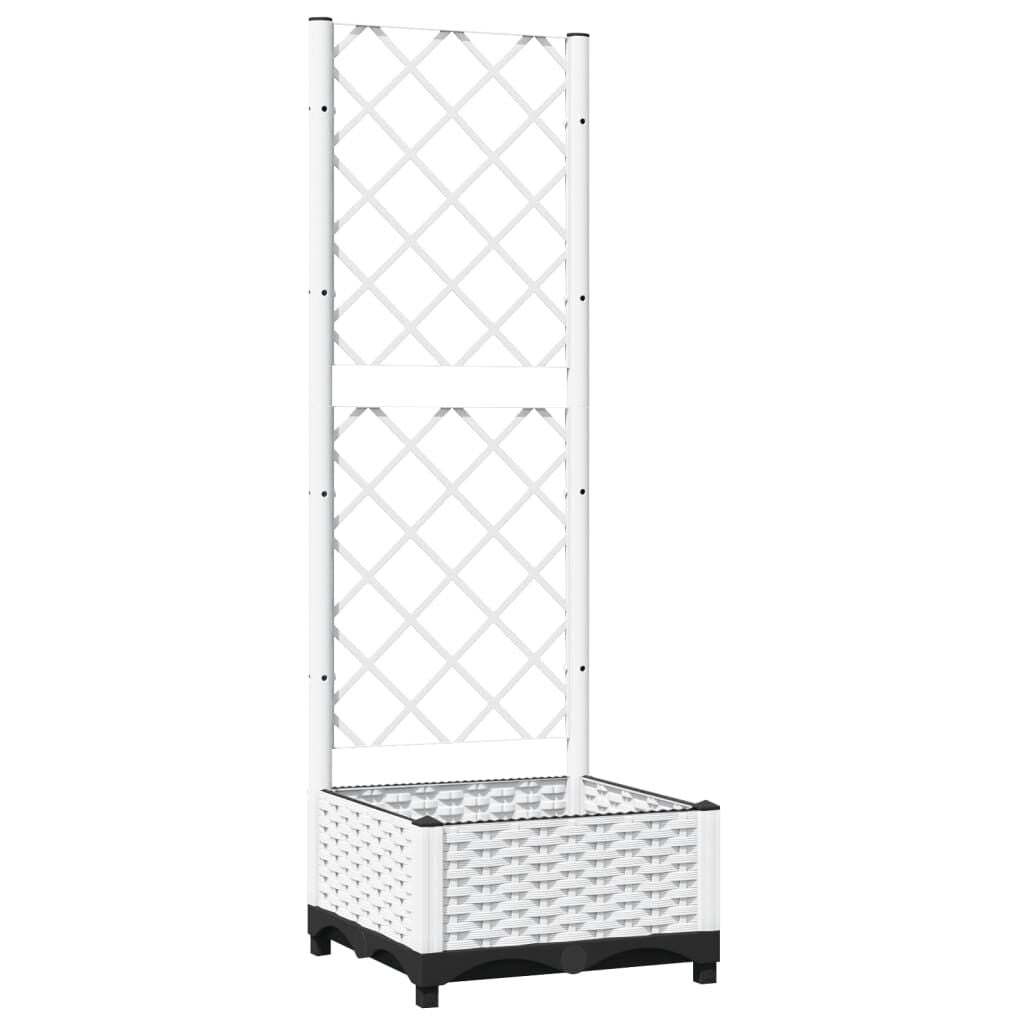 Pflanzkübel Mit Rankgitter Braun 40X40X121,5 Cm PP