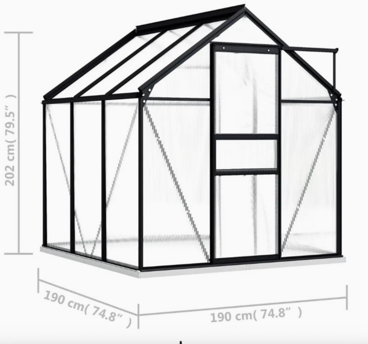 Serre anthracite 3,6 m² – Design robuste & élégance fonctionnelle