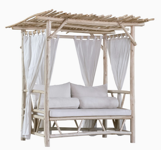 Canapé avec baldaquin en bois de teck