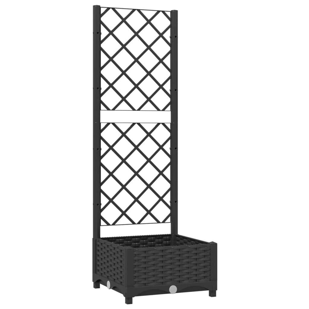 Pflanzkübel Mit Rankgitter Braun 40X40X121,5 Cm PP