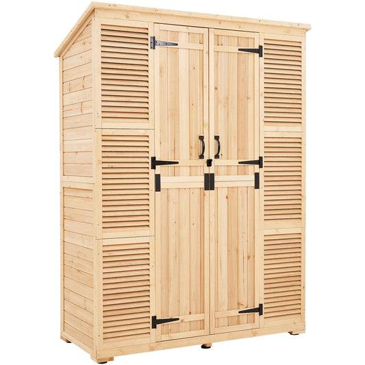VEVOR Abri De Jardin Rangement Outils En Bois Étanche Verrouillable 1473X1980 Mm