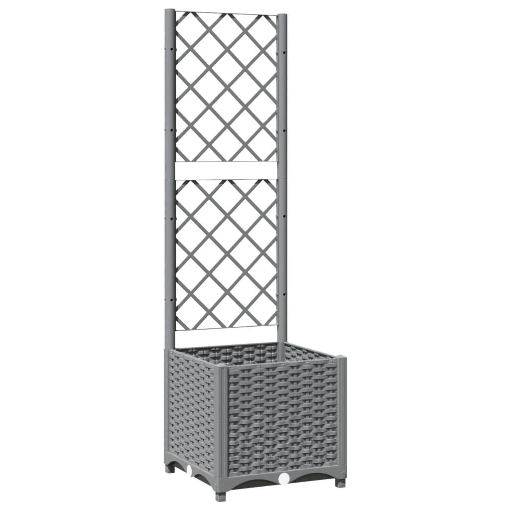 Pflanzkübel Mit Rankgitter Braun 40X40X121,5 Cm PP