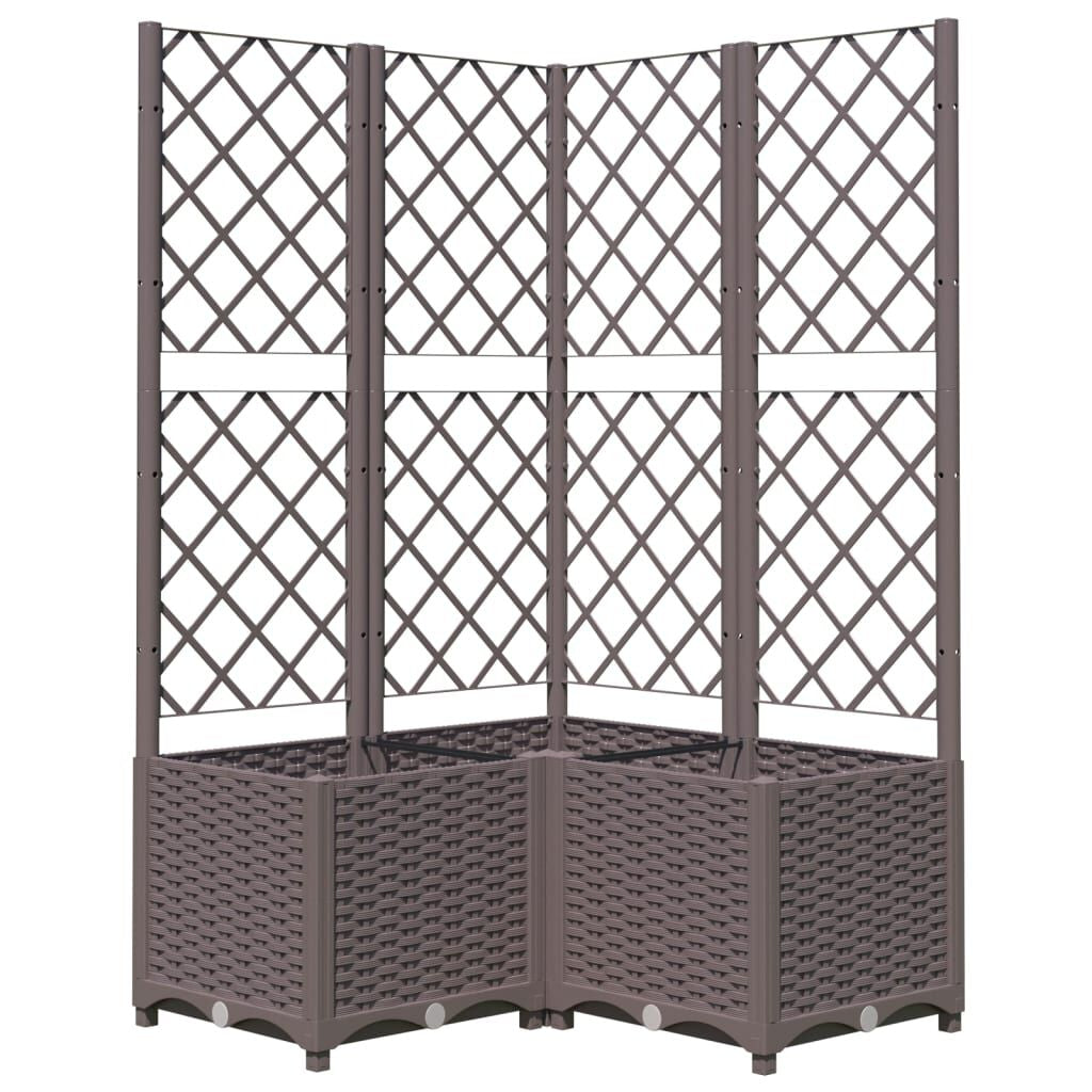 Pflanzkübel Mit Rankgitter Braun 40X40X121,5 Cm PP