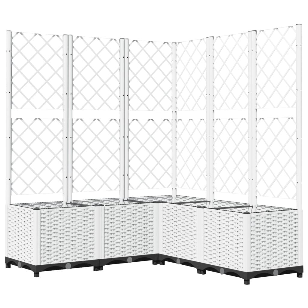 Pflanzkübel Mit Rankgitter Braun 40X40X121,5 Cm PP
