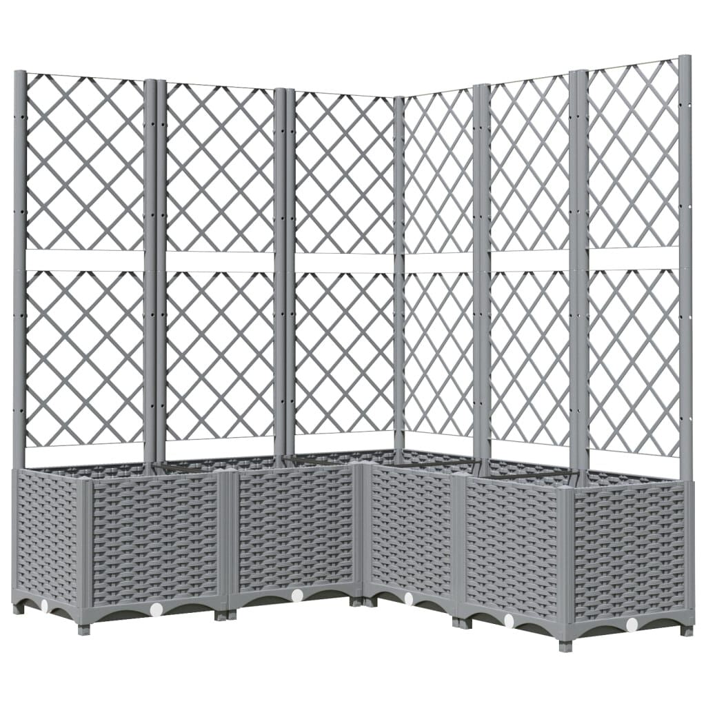 Pflanzkübel Mit Rankgitter Braun 40X40X121,5 Cm PP