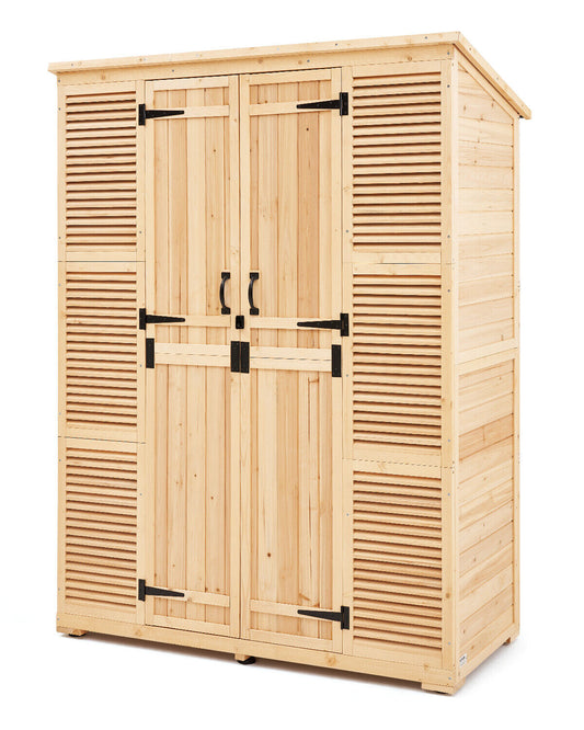 VEVOR Abri De Jardin Rangement Outils En Bois Étanche Verrouillable 1473X1980 Mm